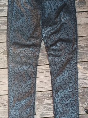 SOLD Design Lab Black Tonal Alabasque Jacquard Skinny Jeans